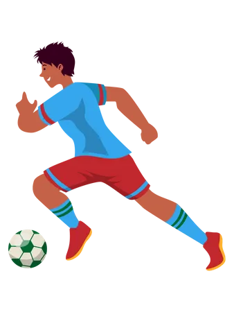 Male footballer playing football  Illustration