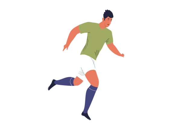 Male footballer running Illustration