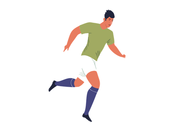 Male footballer running  Illustration