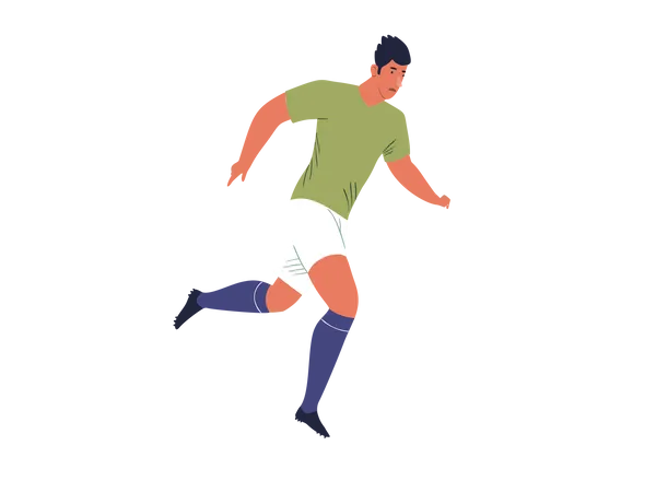 Male footballer running  Illustration