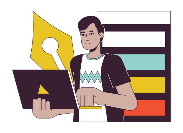 Male freelance designer  Illustration
