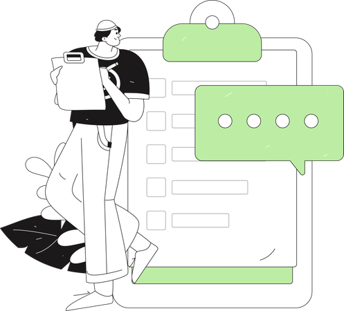 Male freelancer communicating online  Illustration