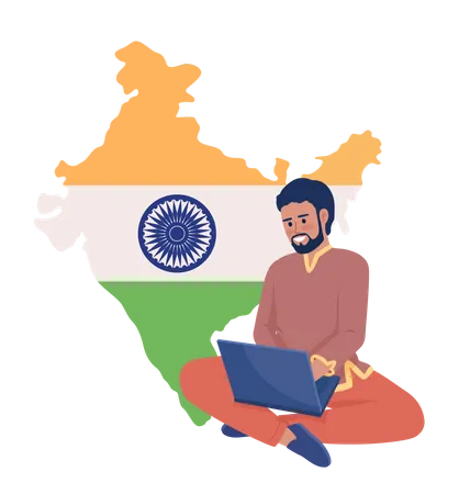 Male freelancer from India  Illustration