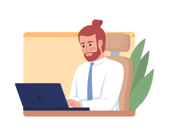 Male freelancer worker  Illustration