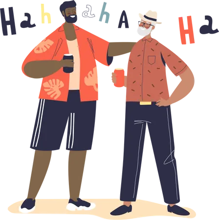 Male friends communicating  Illustration