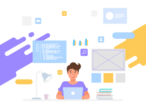 Male frontend developer  Illustration