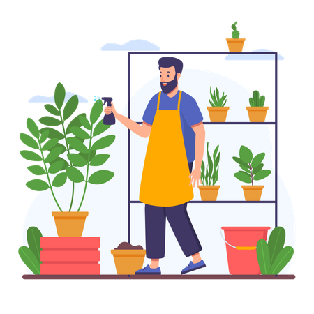 Male Gardener  Illustration