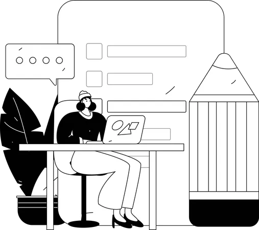Male giving Customer Opinion  Illustration