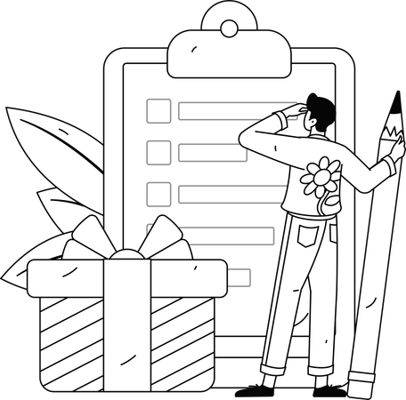Male giving Customer Opinion  Illustration