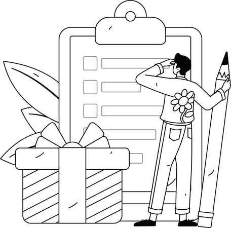 Male giving Customer Opinion  Illustration