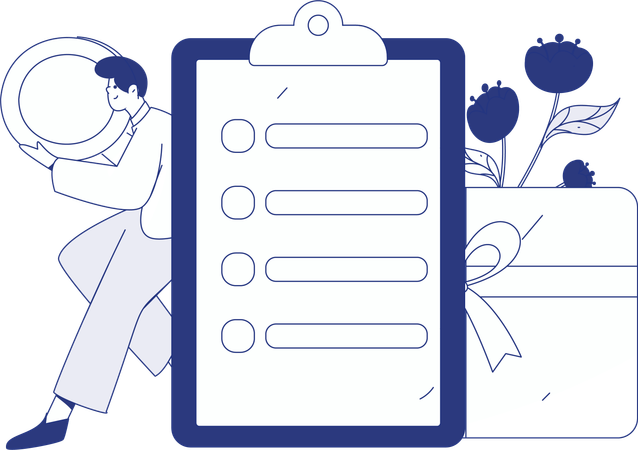 Male giving Customer Opinion  Illustration