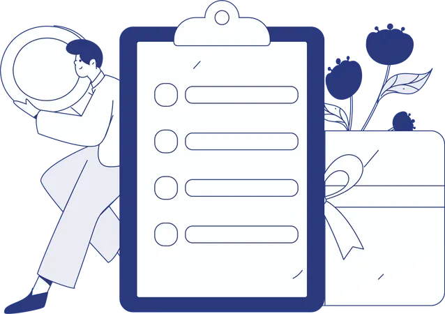 Male giving Customer Opinion  Illustration