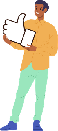Male giving positive feedback  イラスト