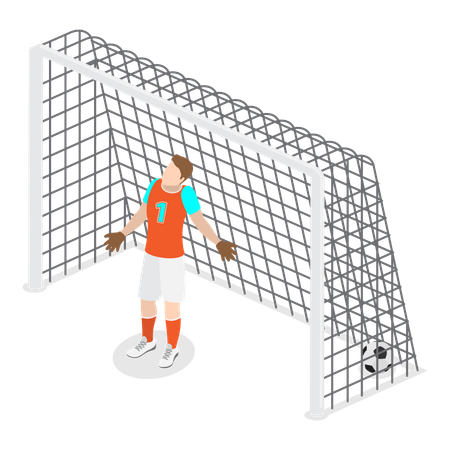 Male goalkeeper standing  Illustration
