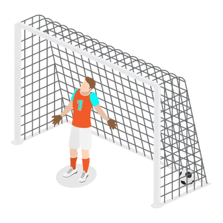 Male goalkeeper standing  Illustration