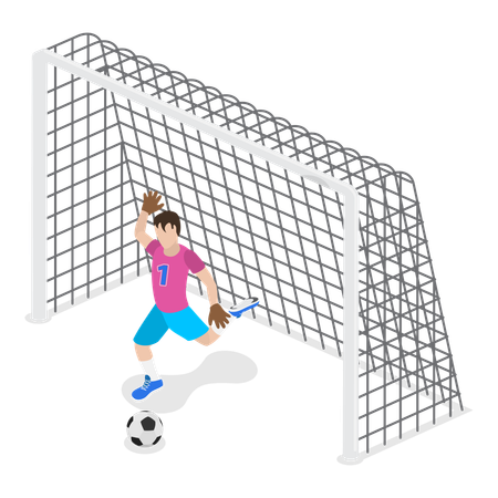 Male goalkeeper standing  Illustration