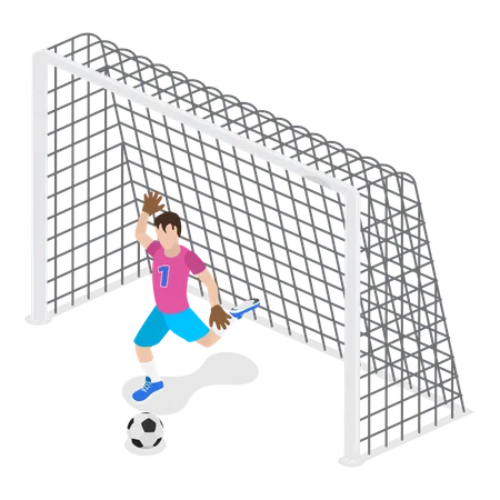 Male goalkeeper standing  Illustration