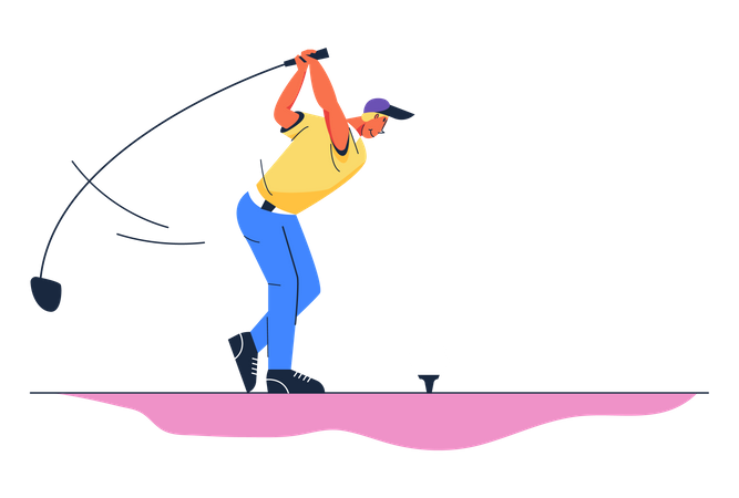 Male Golfer Illustration