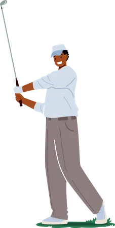 Male Golfer hitting long shot  Illustration