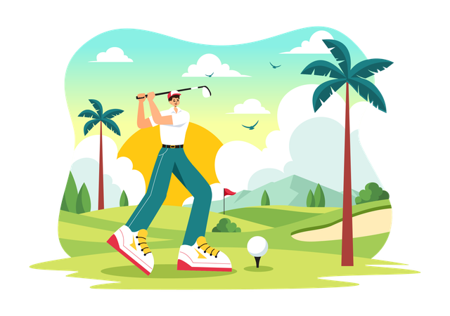 Male Golfer  Illustration