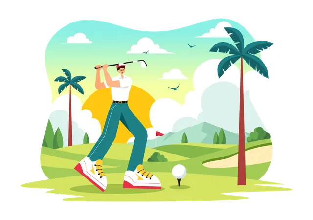 Male Golfer  Illustration