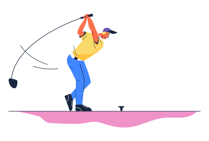 Male Golfer  Illustration