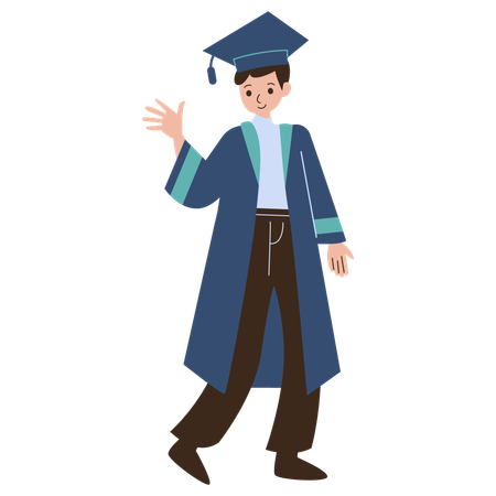 Male graduation student  Illustration