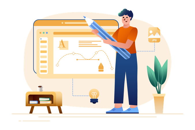 Male graphic designer  Illustration