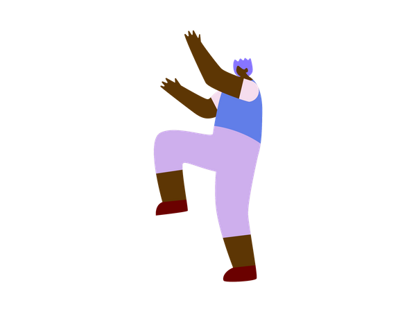 Male guide doing aerobics Illustration