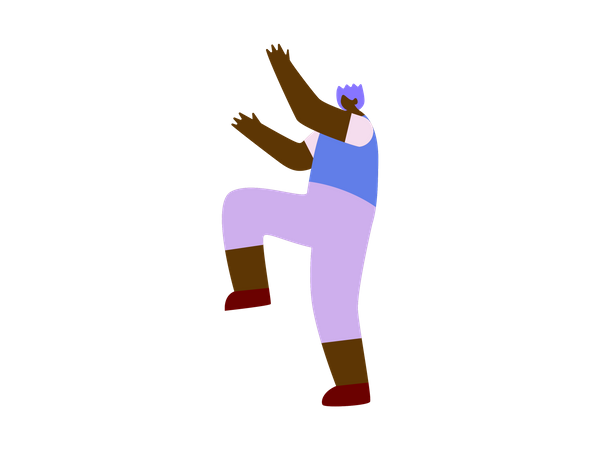 Male guide doing aerobics  Illustration