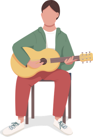 Male Guitarist Illustration