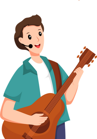 Male Guitarist  Illustration