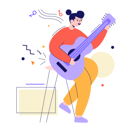 Male guitarist  Illustration