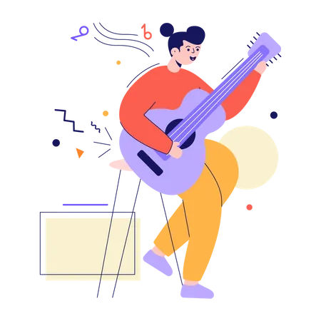 Male guitarist  Illustration