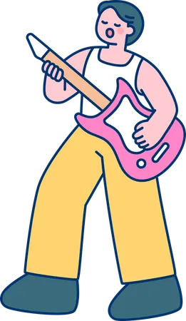 Male guitarist  Illustration