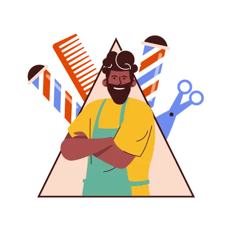 Male hairdresser  Illustration