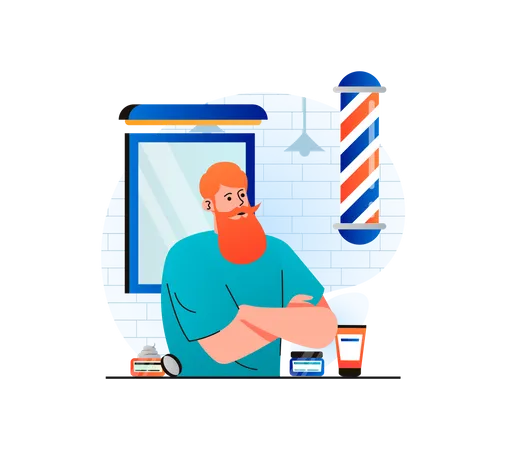 Male hairdresser in salon  Illustration