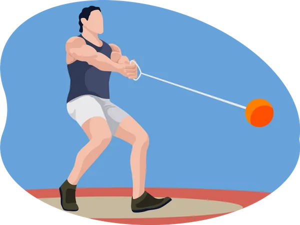 Male hammer thrower  Illustration