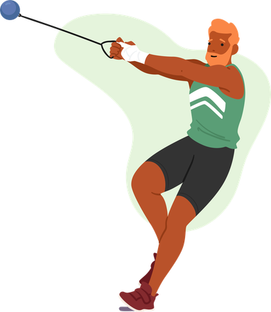 Male hammer thrower  Illustration