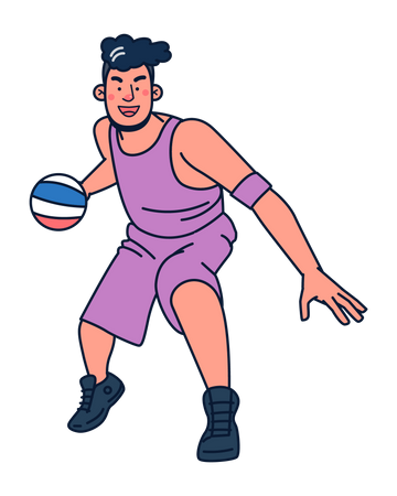 Male handball player Illustration