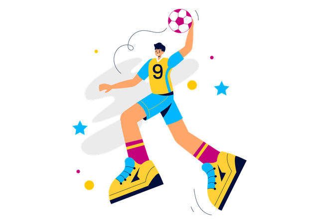 Male Handball Player  Illustration