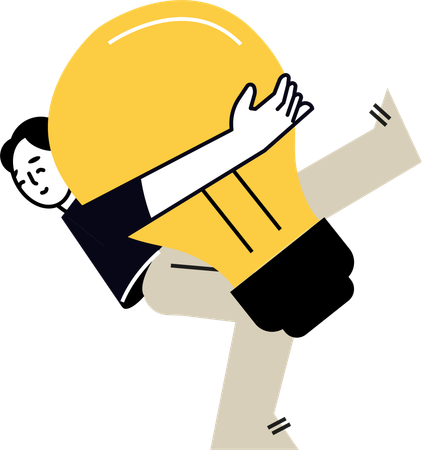 Male Having Startup Idea  Illustration