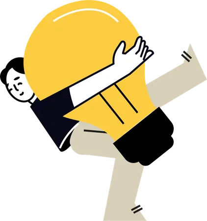Male Having Startup Idea  Illustration