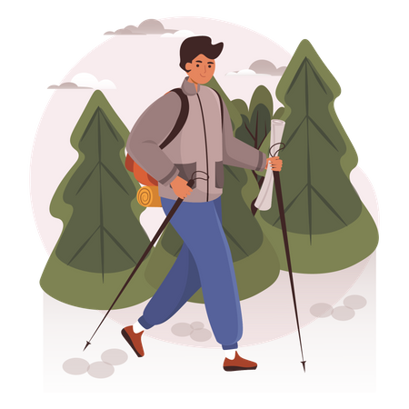 Male hiker Illustration