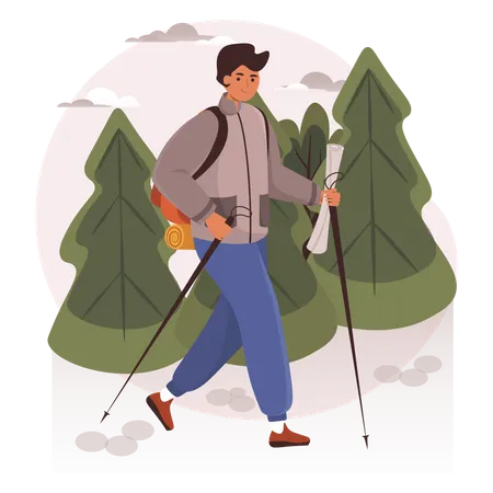 Male hiker  Illustration