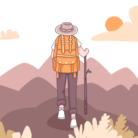 Male Hiker  Illustration