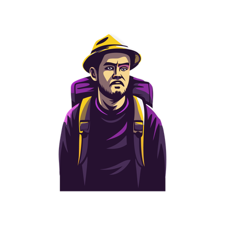 Male Hiker  Illustration