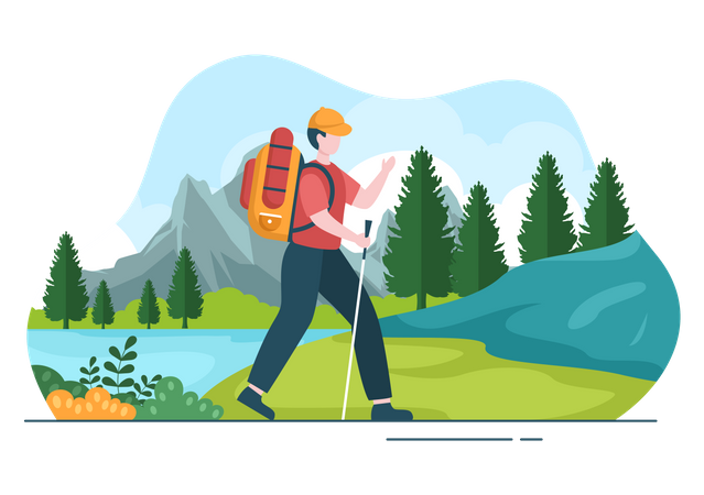 Male hiker  일러스트레이션