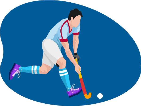 Male hockey player  Illustration