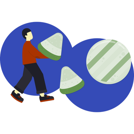 Male holding candy  Illustration